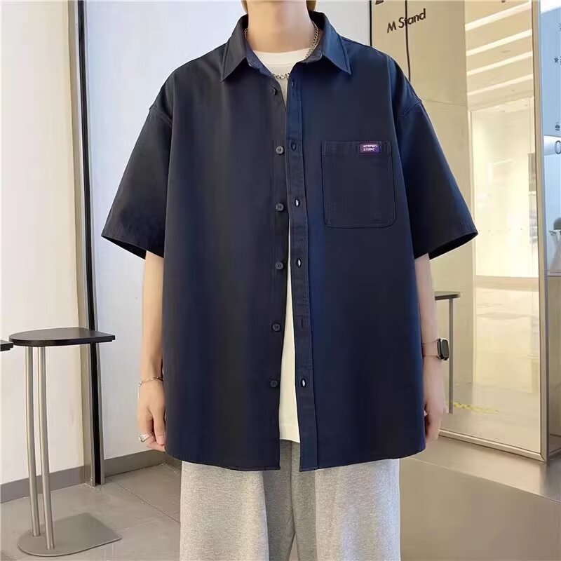 Men’s White Casual Japanese Style Summer Shirt