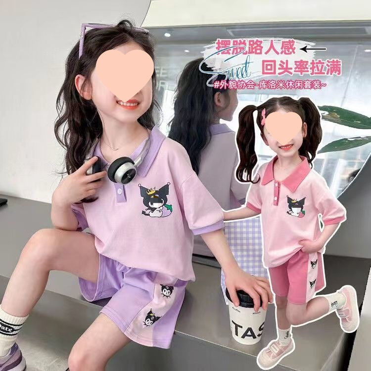 Girls Cartoon Short Sleeve Top & Shorts Set 2024 – Summer Kids Fashion Nepal | Tudoholic