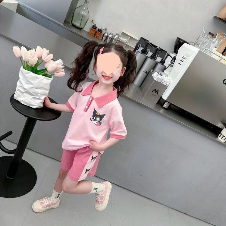 Girls Cartoon Short Sleeve Top & Shorts Set 2024 – Summer Kids Fashion Nepal | Tudoholic