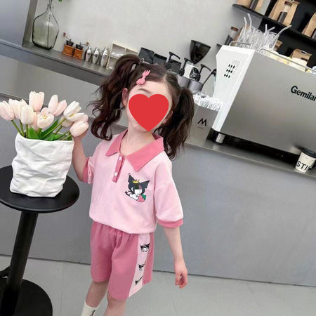 Girls Cartoon Short Sleeve Top & Shorts Set 2024 – Summer Kids Fashion Nepal | Tudoholic