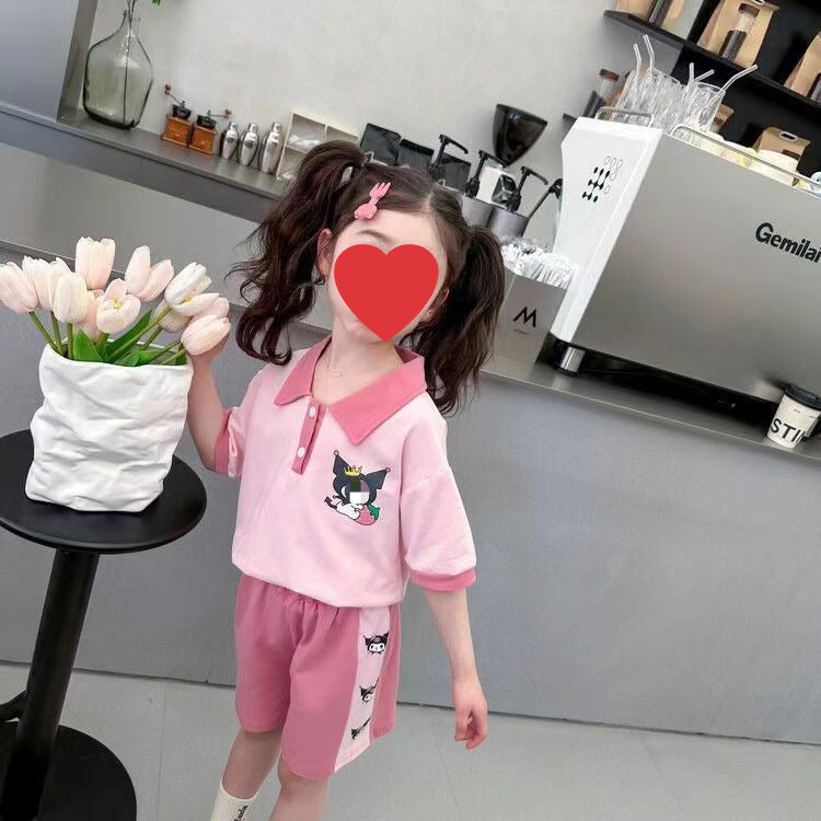 Girls Cartoon Short Sleeve Top & Shorts Set 2024 – Summer Kids Fashion Nepal | Tudoholic
