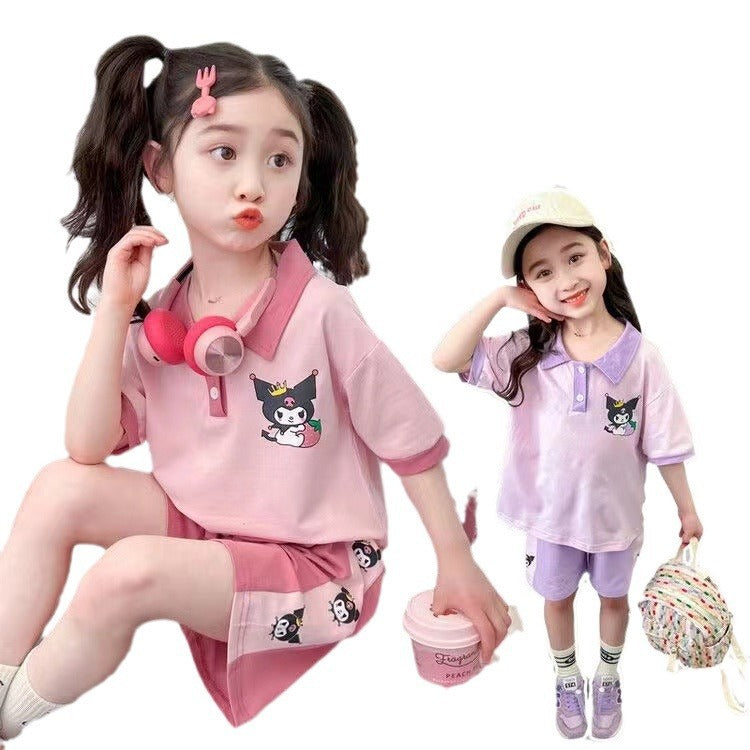 Girls Cartoon Short Sleeve Top & Shorts Set 2024 – Summer Kids Fashion Nepal | Tudoholic