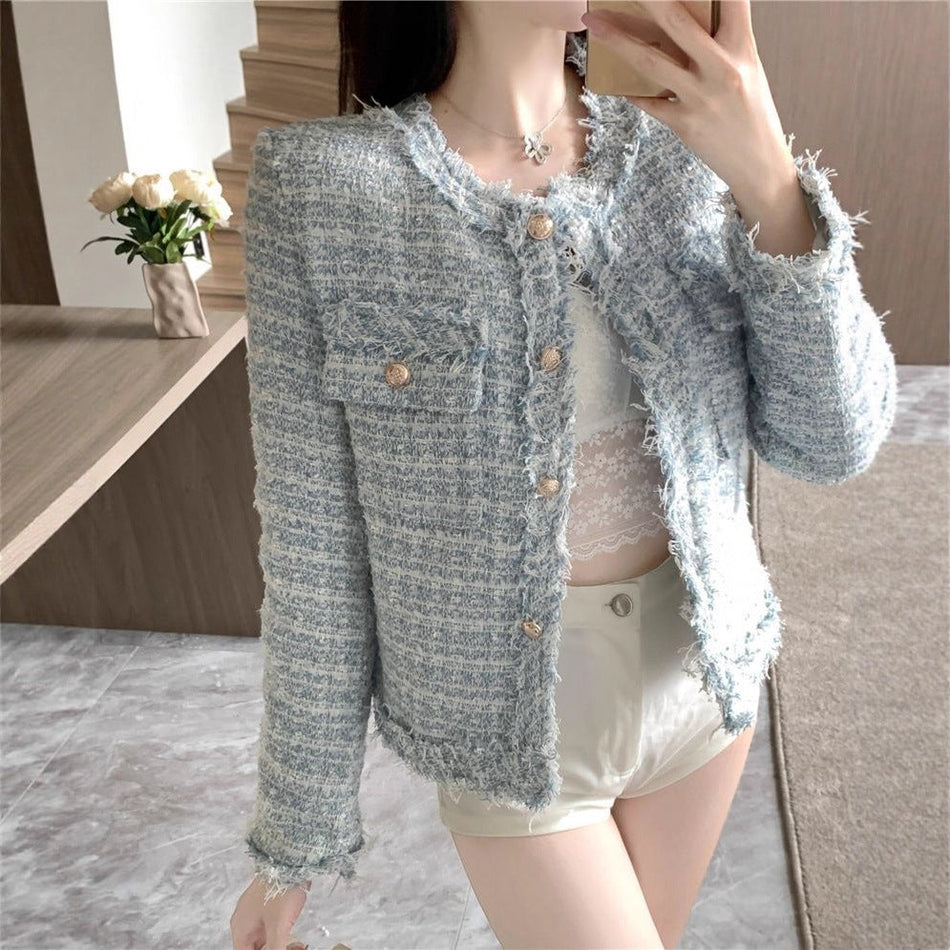 Pink French Blazer Short Jacket Women Spring Autumn