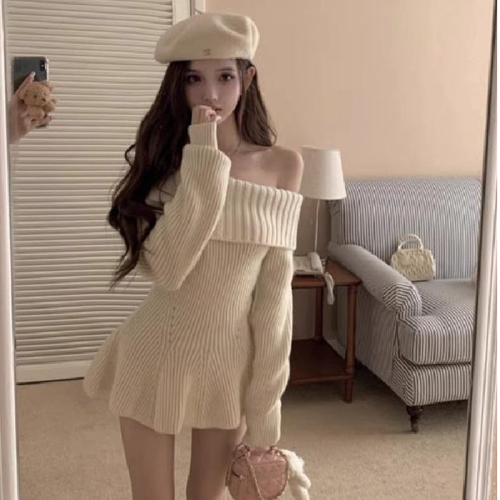 Slim Fit Knitted Sweater Dress Women Winter Elegant