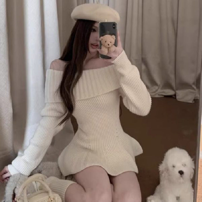 Slim Fit Knitted Sweater Dress Women Winter Elegant
