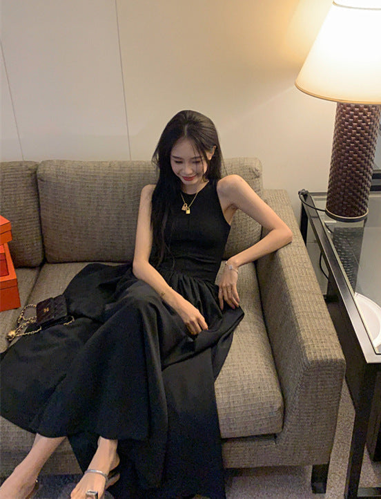 Black Sleeveless Vest Maxi Dress Women Spring Summer