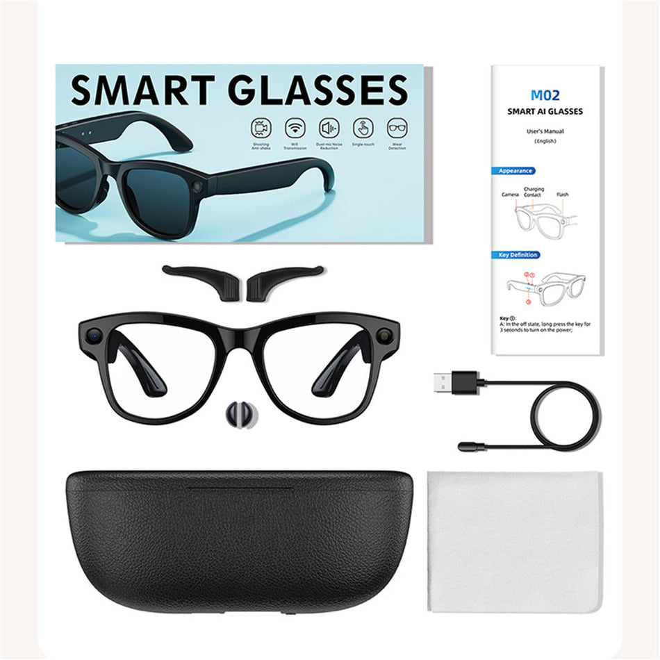 M02 Ultra Smart AI Glasses with Camera & Translation