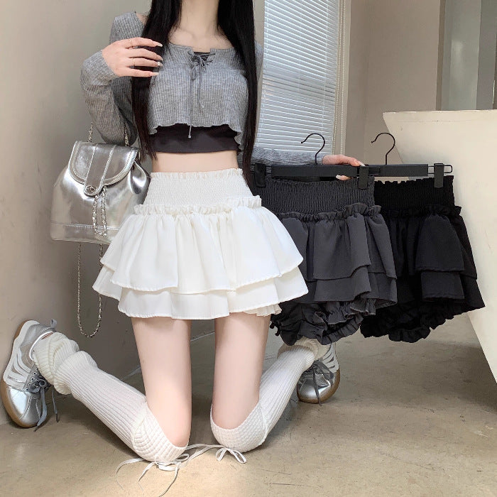 Sweet Ballet High Waist Cake Skirt Women Summer