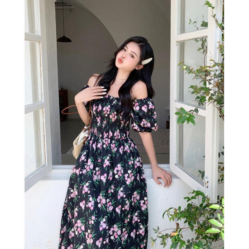 Plus Size Off Shoulder Floral Dress Women Summer