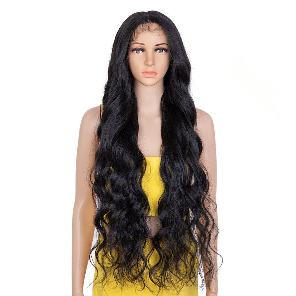 Women’s 36 Inch Long Curly Dark Brown Wig