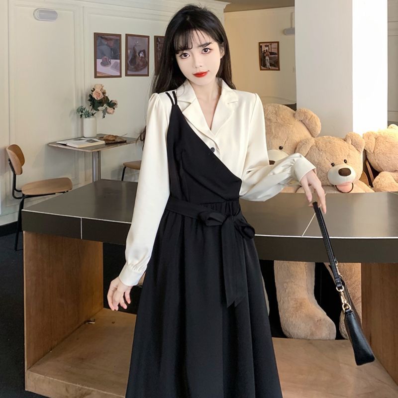 French Plus Size Two Piece Midi Dress Women 2025