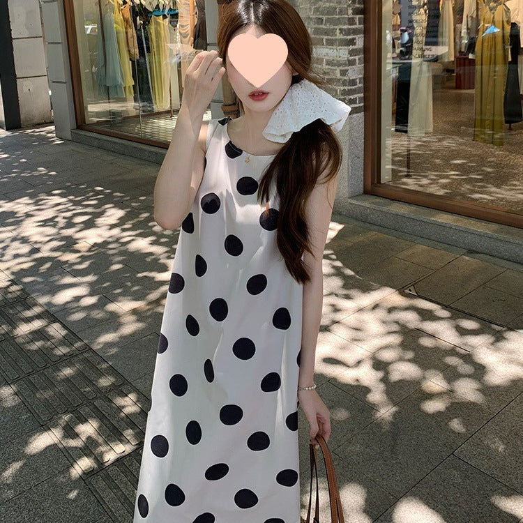 Polka Dot Sleeveless A-Line Dress Women Summer 2025