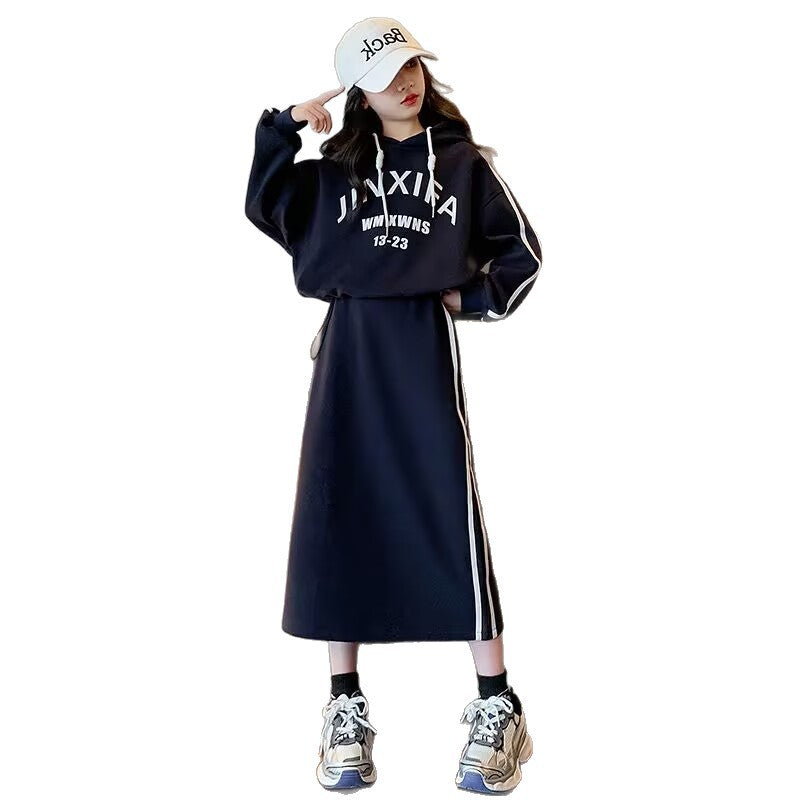Girls Hoodie Sweatshirt Dress Set – Outfit Sets – Image 5