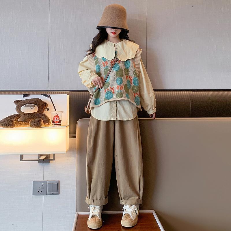 Girls Korean Layered Outfit Set – Spring Autumn Wear – Outfit Sets – Image 1