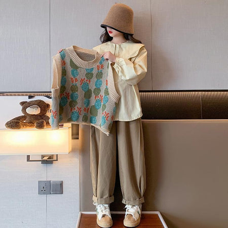 Girls Korean Layered Outfit Set – Spring Autumn Wear – Outfit Sets – Image 3