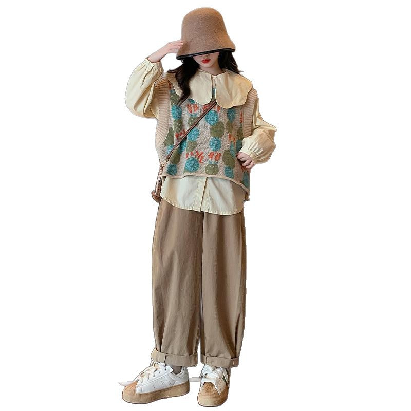 Girls Korean Layered Outfit Set – Spring Autumn Wear – Outfit Sets – Image 5