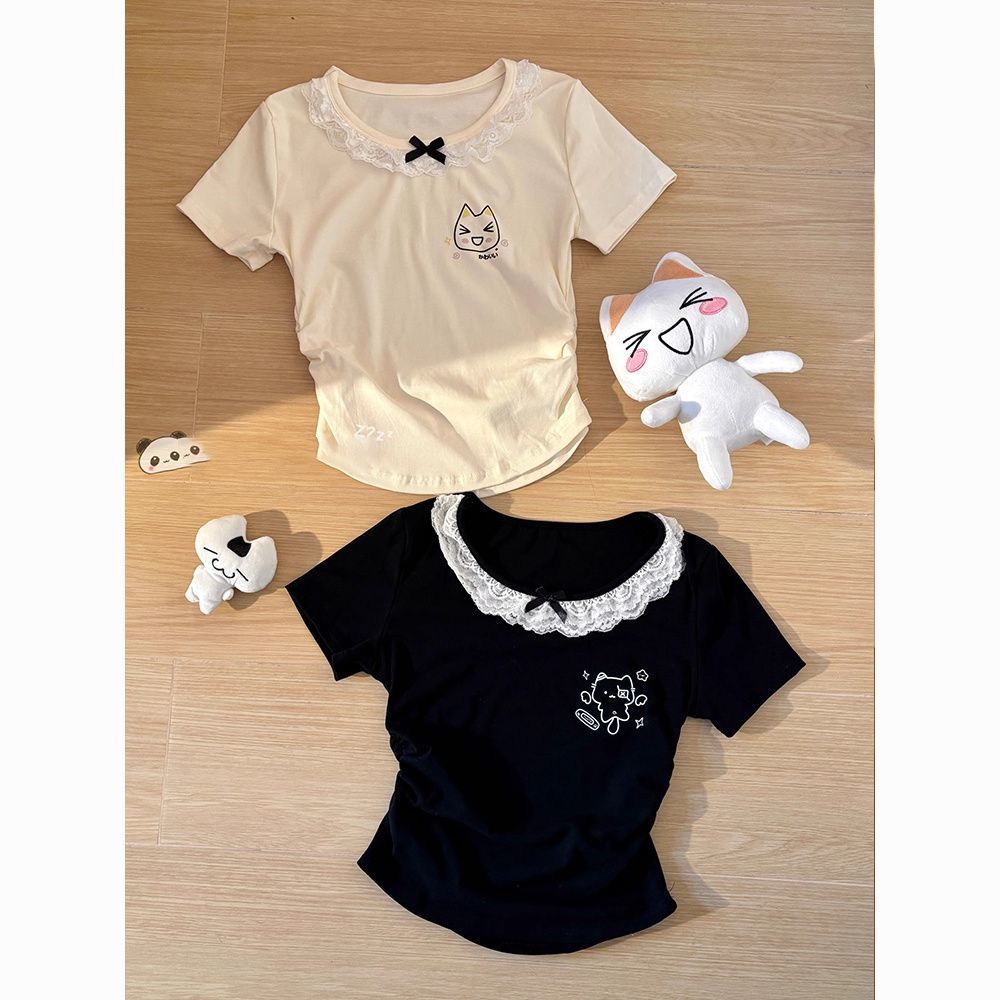 Girls Lace Korean Dress Set – Cartoon Summer Outfit – Outfit Sets – Image 3