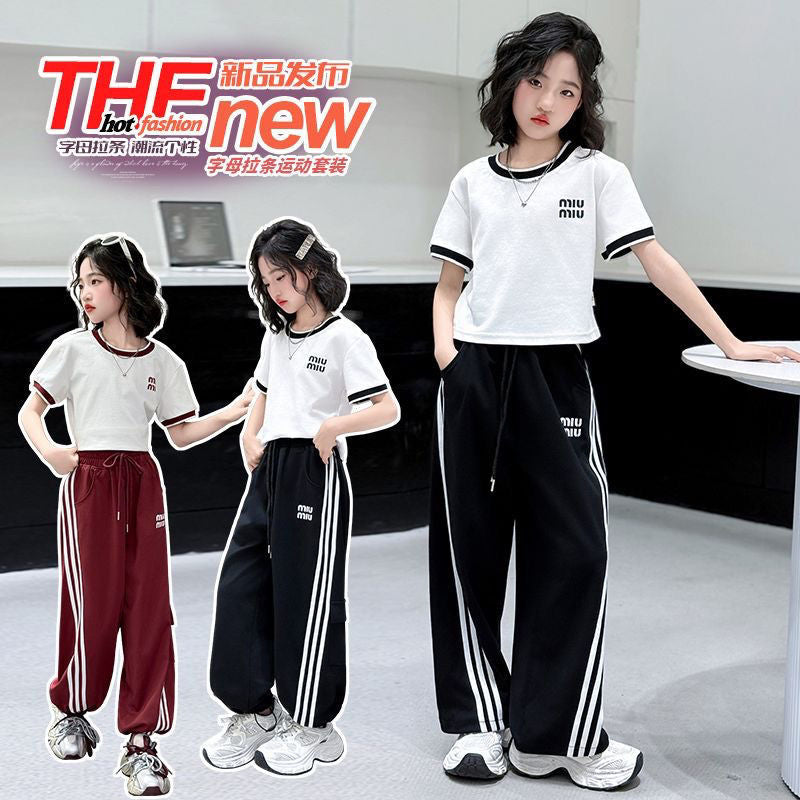 Girls Korean Letter Set – Summer Casual Two-Piece Outfit – Outfit Sets – Image 1