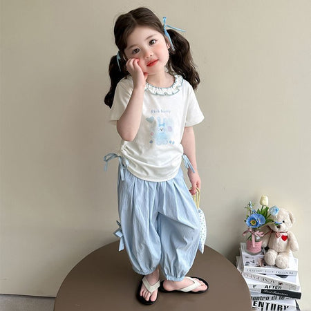 Girls Korean Cartoon Set – Summer Waist Two-Piece Outfit – Outfit Sets – Image 3