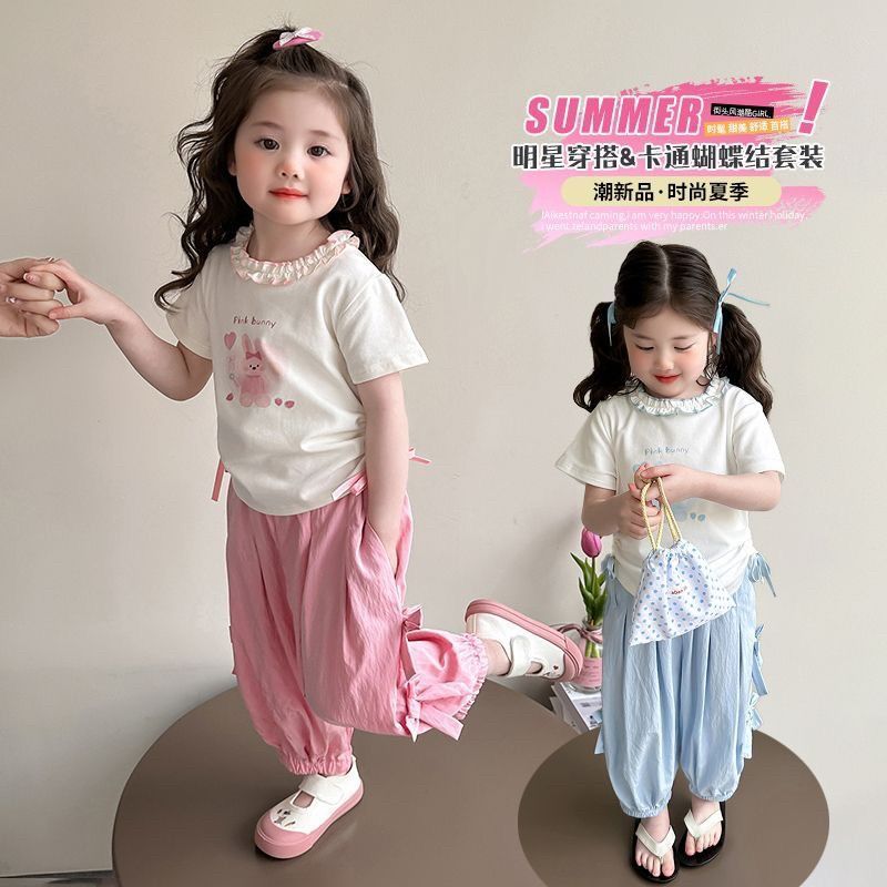 Girls Korean Cartoon Set – Summer Waist Two-Piece Outfit – Outfit Sets – Image 4