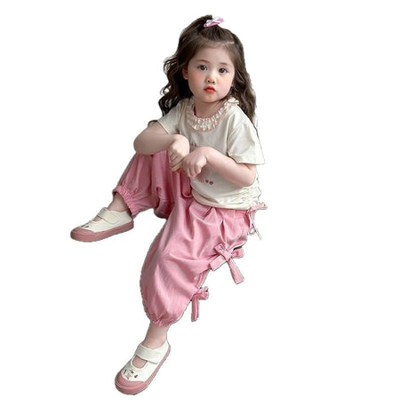 Girls Korean Cartoon Set – Summer Waist Two-Piece Outfit – Outfit Sets – Image 5