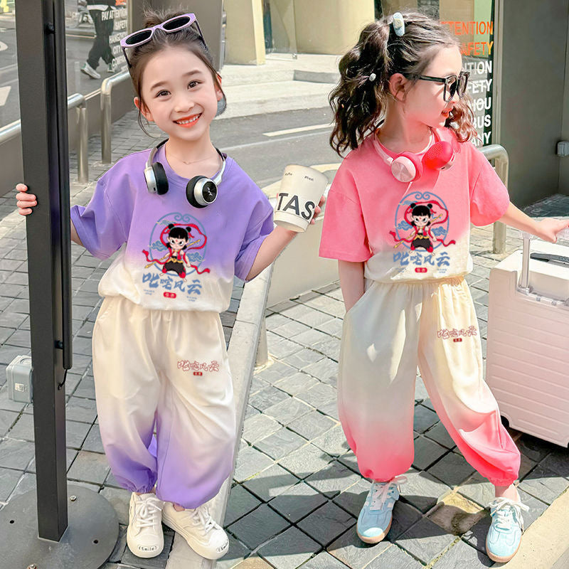 Girls Color Match Summer Set – Casual Two-Piece Outfit – Outfit Sets – Image 1