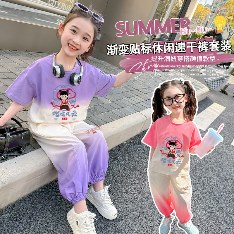 Girls Color Match Summer Set – Casual Two-Piece Outfit – Outfit Sets – Image 4