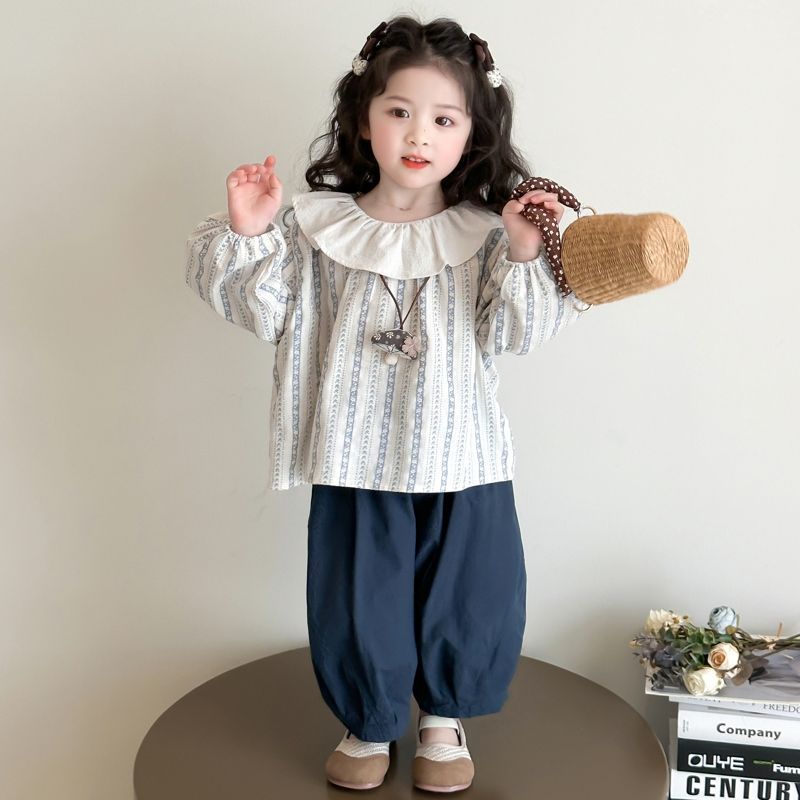 Girls Korean Doll Collar Set – Spring Autumn Outfit – Outfit Sets – Image 1