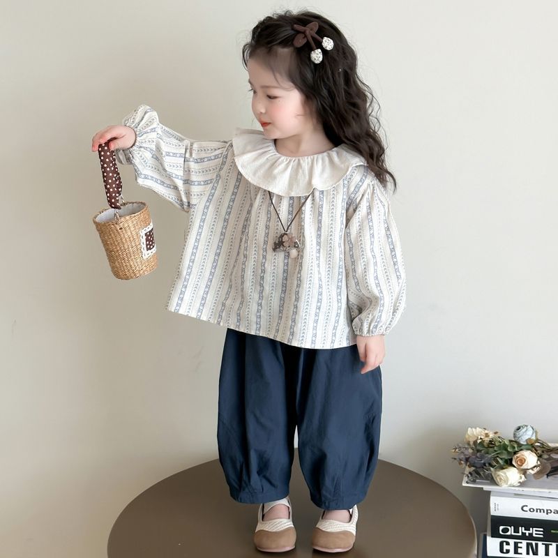 Girls Korean Doll Collar Set – Spring Autumn Outfit – Outfit Sets – Image 3