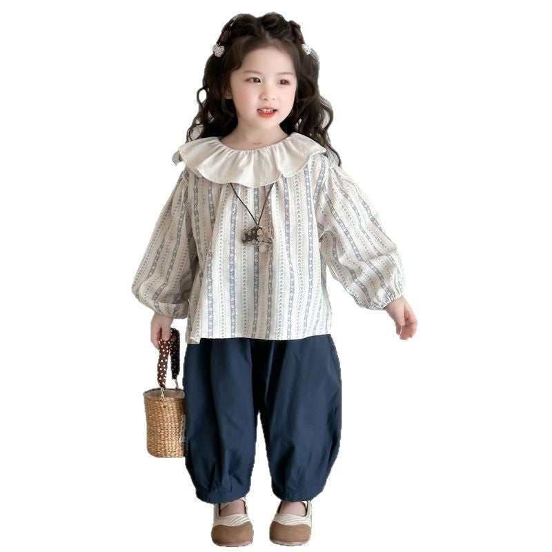 Girls Korean Doll Collar Set – Spring Autumn Outfit – Outfit Sets – Image 5