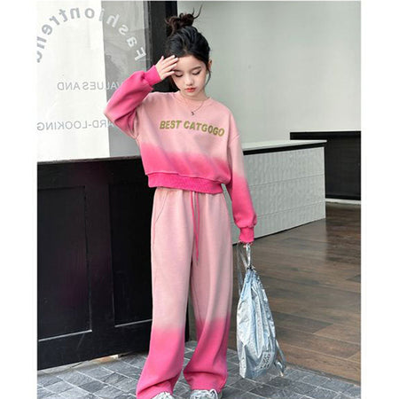 Girls Korean Gradient Sweat Set – Autumn Winter Outfit – Outfit Sets – Image 2