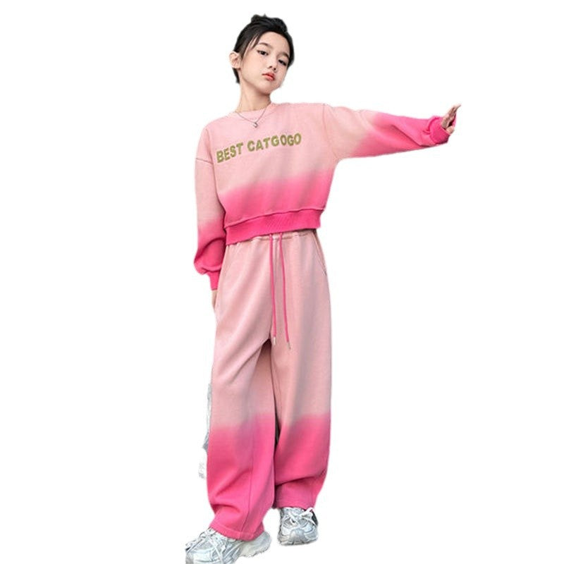 Girls Korean Gradient Sweat Set – Autumn Winter Outfit – Outfit Sets – Image 5