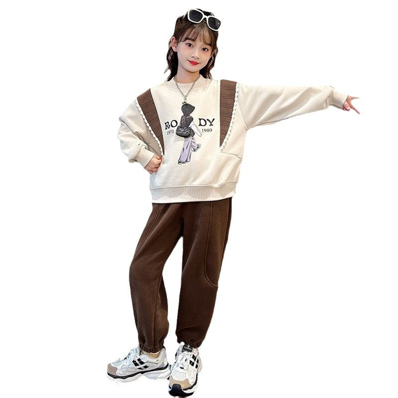 Girls Korean Letter Sweat Set – Autumn Winter Outfit – Outfit Sets – Image 5