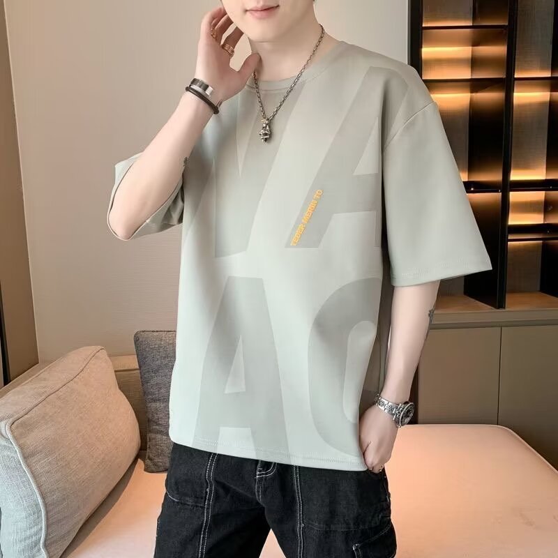 STOCK-Men’s Loose Large Size T-Shirt – Trendy Casual Summer Wear