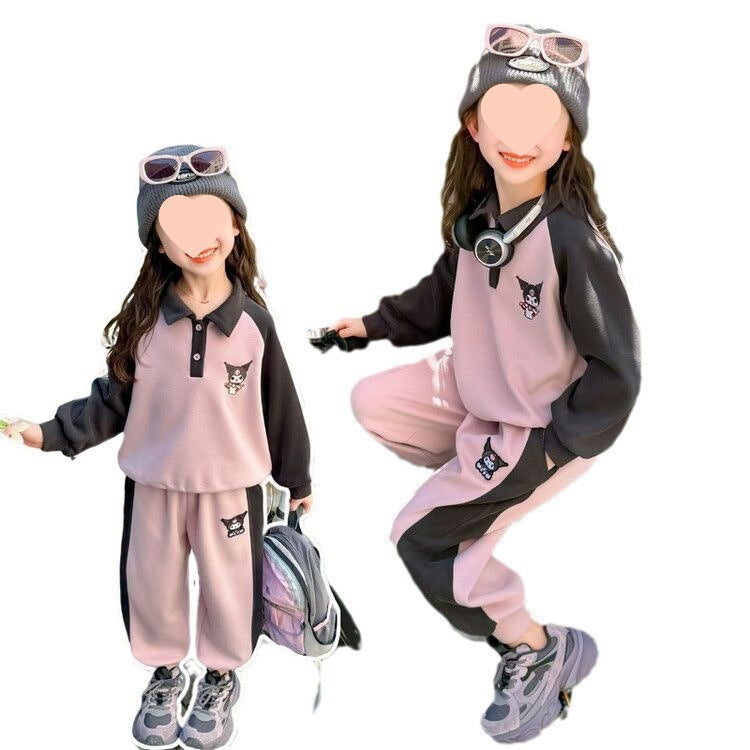 Girls Korean Lapel Set – Spring Fall Two-Piece Outfit – Outfit Sets – Image 5