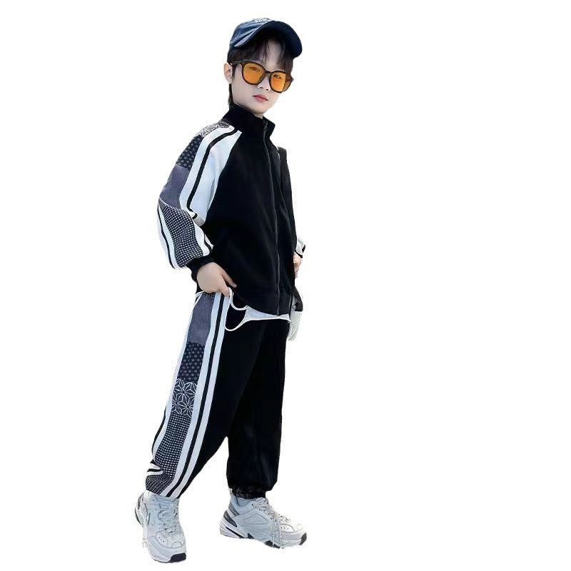 Boys Korean Sports Set – Patchwork Jacket Outfit – Outfit Sets – Image 5
