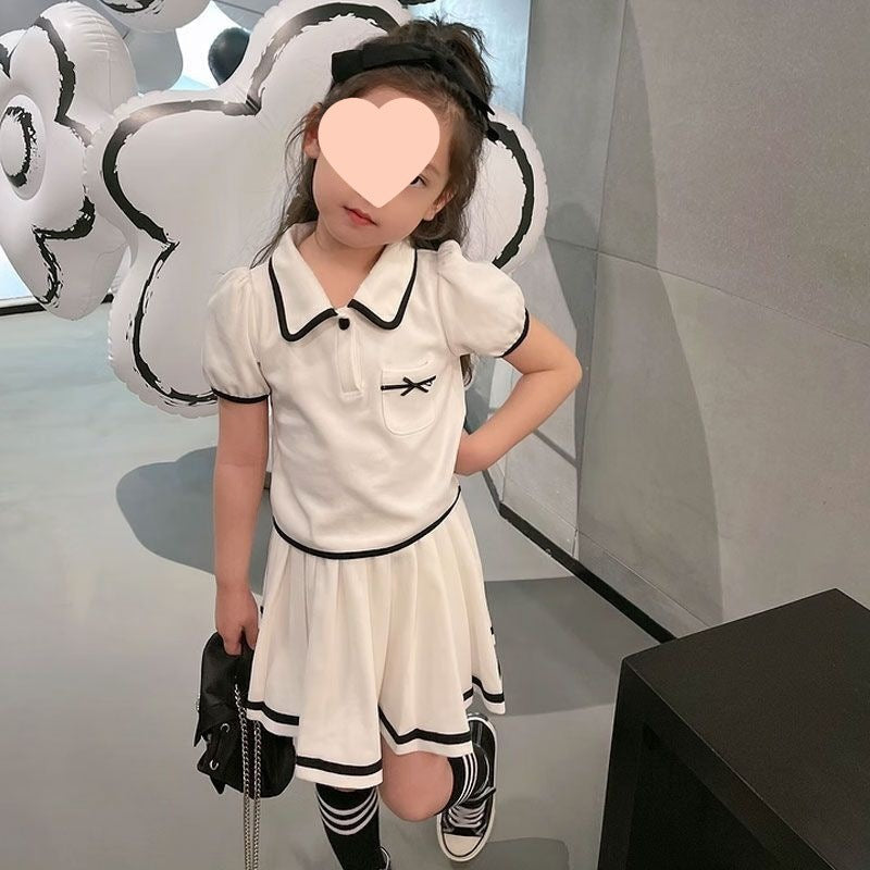 Girls College Style Dress Set – Summer Skirt Outfit – Outfit Sets – Image 1