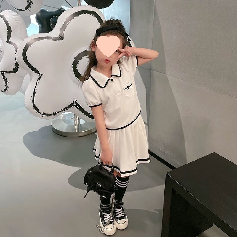 Girls College Style Dress Set – Summer Skirt Outfit – Outfit Sets – Image 2
