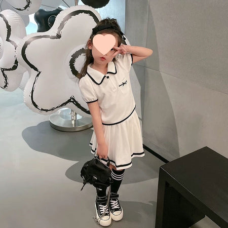 Girls College Style Dress Set – Summer Skirt Outfit – Outfit Sets – Image 2