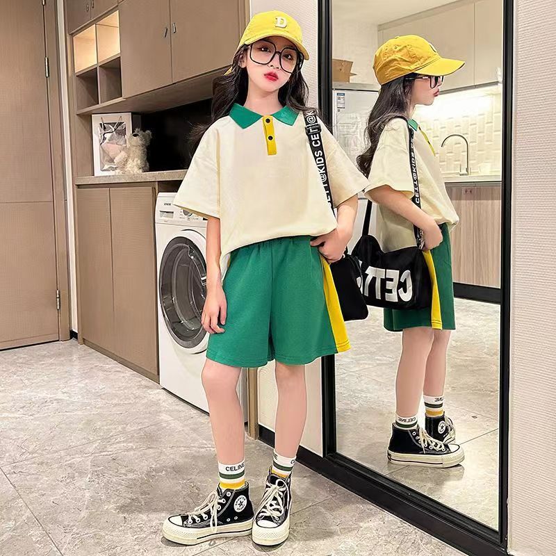 Girls Korean Color Match Set – Summer Two-Piece Outfit – Outfit Sets – Image 4