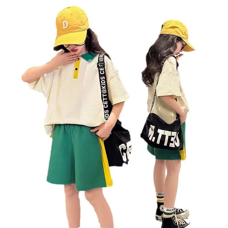 Girls Korean Color Match Set – Summer Two-Piece Outfit – Outfit Sets – Image 5