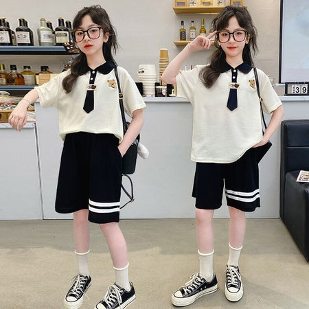 Girls Summer College Style Set – Casual Two-Piece Outfit – Outfit Sets – Image 1