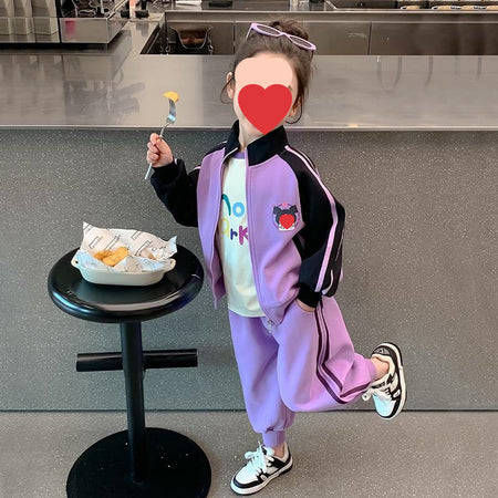 Girls Printed Sweat Set – Spring Autumn Outfit 2024 – Outfit Sets – Image 1