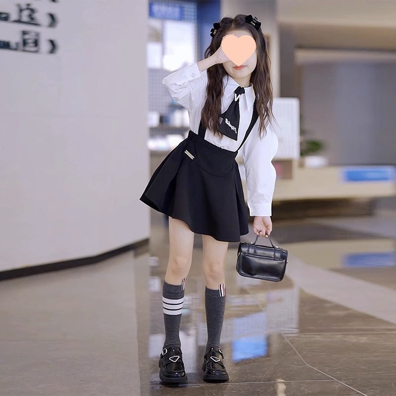 Baby Girl Academy Set – Shirt & Suspender Skirt – Outfit Sets – Image 4