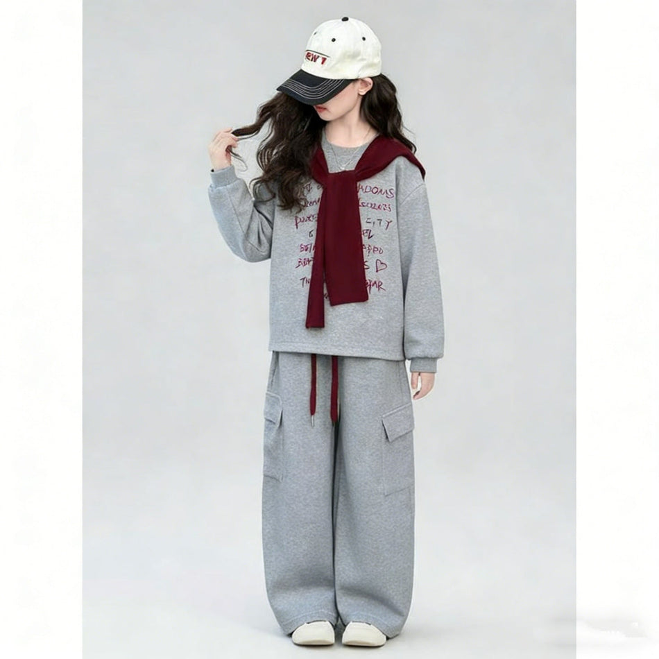 Girls Korean Sports Set – Spring Autumn Pants Outfit – Outfit Sets – Image 1