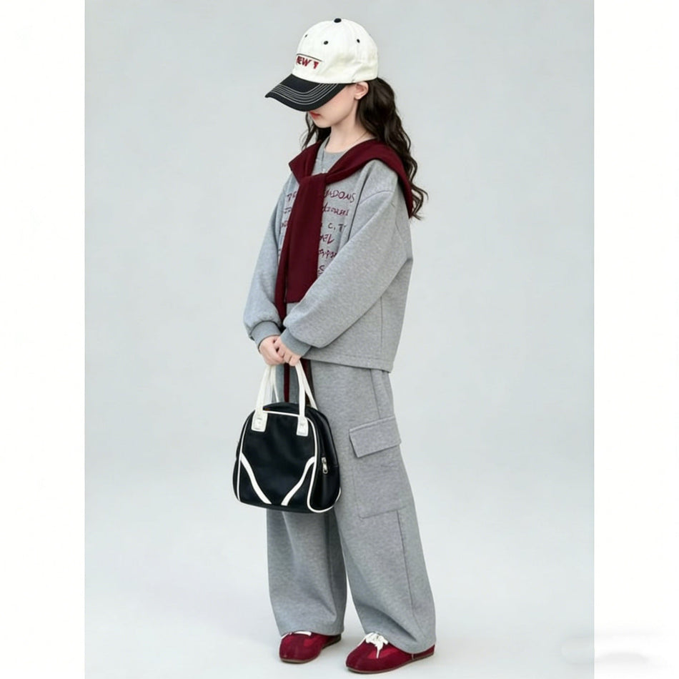 Girls Korean Sports Set – Spring Autumn Pants Outfit – Outfit Sets – Image 2