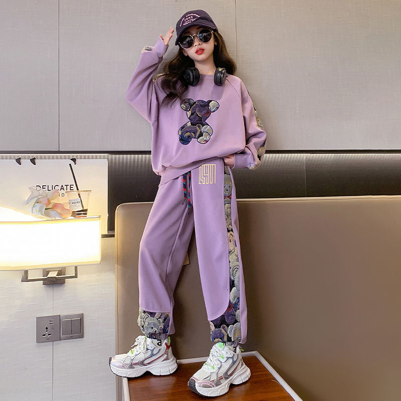 Girls Lace Cartoon Set – Spring Casual Two-Piece Outfit – Outfit Sets – Image 3