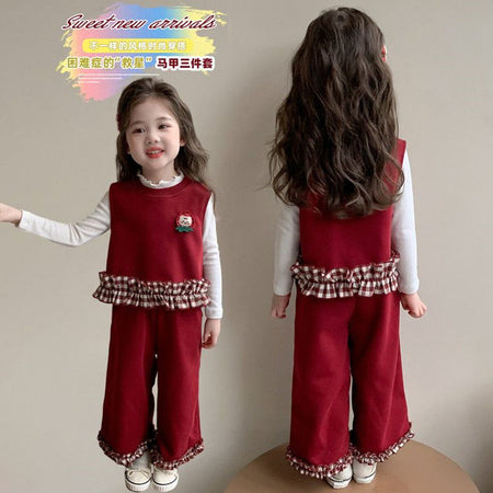 Girls Lace 3-Piece Set – Spring Autumn Outfit Suit – Outfit Sets – Image 5