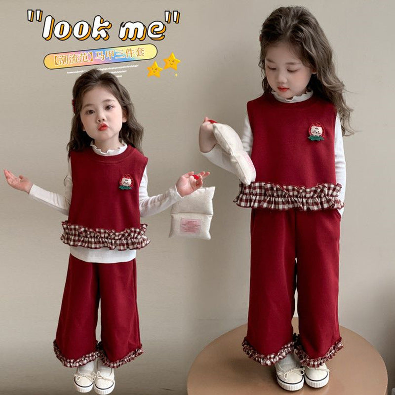 Girls Lace 3-Piece Set – Spring Autumn Outfit Suit – Outfit Sets – Image 6
