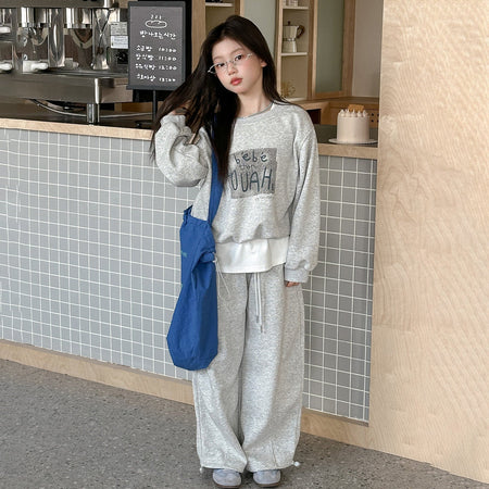 Girls Patchwork Sweater Set – Spring Autumn Outfit – Outfit Sets – Image 1